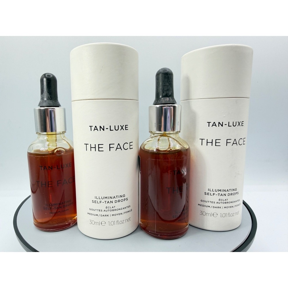 SET OF 2 Tan-Luxe The Face Illuminating Self-Tan Drops - 1.01 oz - Medium/Dark